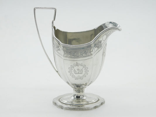 George III Sterling Silver Griffin Crest Cream Jug Antique 1786 London Georgian