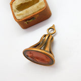 Georgian Gilt Metal Carnelian Agate Aphrodite with Dove Intaglio Fob Seal c1790
