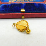 Rock Crystal Seed Pearl 18ct Gold Dangling Pendant Antique Victorian c1860