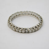 18ct White Gold & Brilliant Cut Diamond Full-Eternity Ring Antique c1920 Deco