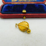 Rock Crystal Seed Pearl 18ct Gold Dangling Pendant Antique Victorian c1860