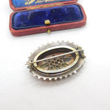 Victorian Sterling Silver Starburst Mourning Brooch Antique c1860