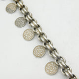 Victorian Sterling Silver Flower & Cherub Pattern Collar Locket Necklace Antique