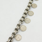 Victorian Sterling Silver Flower & Cherub Pattern Collar Locket Necklace Antique