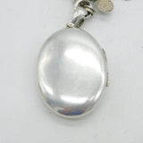 Victorian Sterling Silver Flower & Cherub Pattern Collar Locket Necklace Antique