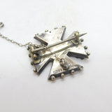 Aesthetic Movement Sterling Silver Guitar Musical Brooch 1889 Birmingham
