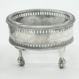 George III Pair Sterling Silver Paw Foot Foral Salt Cellars Antique 1786 London
