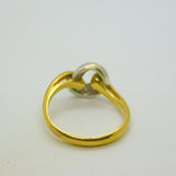 18ct Yellow Gold & Diamond Set Crossover Ring Vintage 1980 London