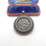 Victorian Sterling Silver Oak Leaf Sweetheart Brooch Pin Antique c1880