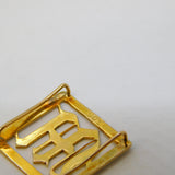 Victorian 9ct Yellow Gold 'M' Initial Mourning Bracelet Charm Antique c1900