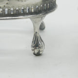 George III Pair Sterling Silver Paw Foot Foral Salt Cellars Antique 1786 London