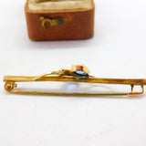 Edwardian 9ct Yellow Gold Blue Sapphire Paste Crossover Brooch c1910 Antique