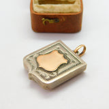 Victorian 18ct Rose Gold & Sterling Silver Locket Fob Pendant c1880 Antique
