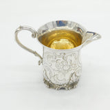 Victorian Sterling Silver Decorative Floral Cream Jug Antique 1848 London