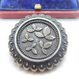 Victorian Sterling Silver Oak Leaf Sweetheart Brooch Pin Antique c1880
