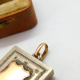 Victorian 18ct Rose Gold & Sterling Silver Locket Fob Pendant c1880 Antique