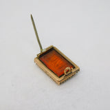 George III 10ct Rose Gold, Seed Pearl, Woven Hair, Agate Mourning Brooch Antique