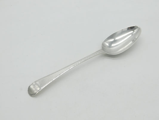 George II Sterling Silver Bright Cut Monogram Serving Spoon Antique 1754 London