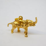 9ct Yellow Gold Cast Good Luck Elephant Charm Pendant Vintage 1966 London