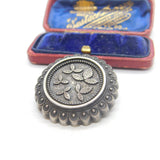 Victorian Sterling Silver Oak Leaf Sweetheart Brooch Pin Antique c1880