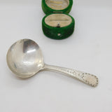 George III Sterling Silver Bright Cut Tea Caddy Spoon Antique 1804 London