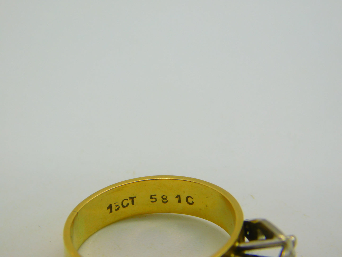 18ct Yellow Gold & 0.2ct Diamond Solitaire Dress Ring Antique c1920 Art Deco