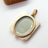 Victorian 18ct Rose Gold & Sterling Silver Locket Fob Pendant c1880 Antique