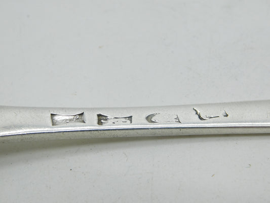 George II Sterling Silver Bright Cut Monogram Serving Spoon Antique 1754 London