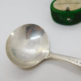 George III Sterling Silver Bright Cut Tea Caddy Spoon Antique 1804 London