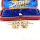 Daisy Set 1.6ct Diamond 18ct Gold Drop Pendant Earrings Antique Edwardian c1910