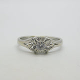 French 18ct White Gold & 0.2ct Diamond Solitaire Ring Antique c1920 Art Deco
