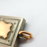 Victorian 18ct Rose Gold & Sterling Silver Locket Fob Pendant c1880 Antique