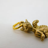9ct Yellow Gold Cast Siamese Cat Charm Pendant Vintage 1975 London