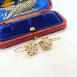 Daisy Set 1.6ct Diamond 18ct Gold Drop Pendant Earrings Antique Edwardian c1910