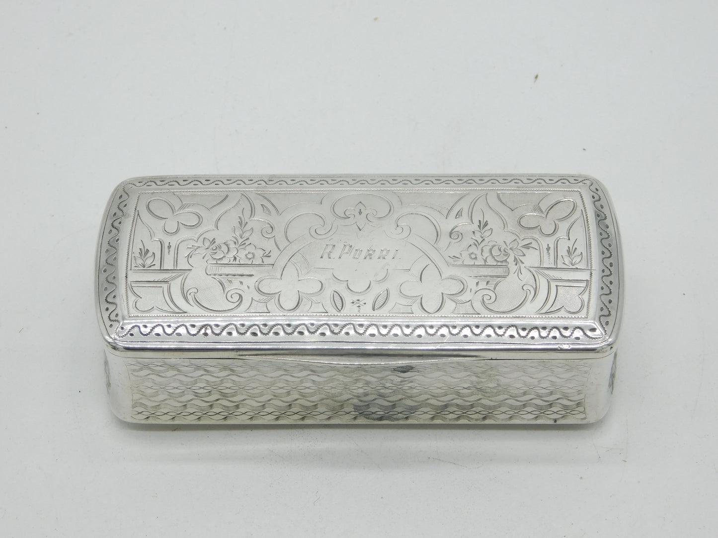 French Georgian Sterling Silver Floral Pattern Snuff Box c1820 Paris Cérès Marks