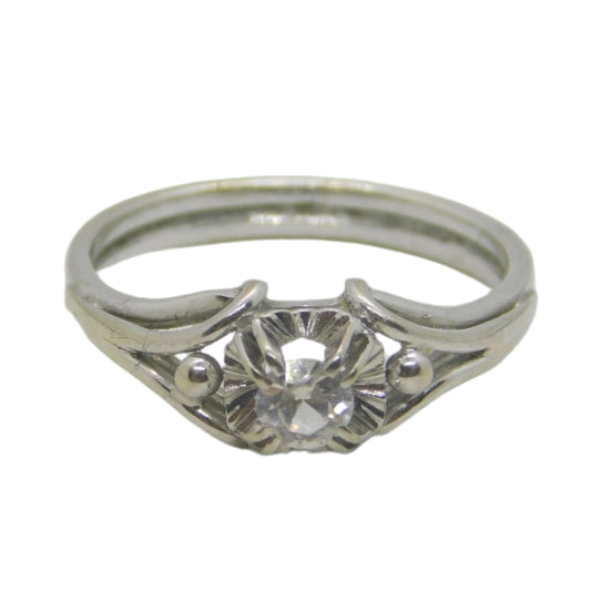 18ct White Gold French Ring
