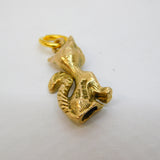 9ct Yellow Gold Cast Siamese Cat Charm Pendant Vintage 1975 London