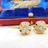 Daisy Set 1.6ct Diamond 18ct Gold Drop Pendant Earrings Antique Edwardian c1910