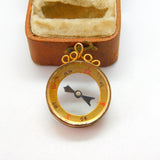Edwardian 9ct Gold Working Travel Compass Fob Pendant 1906 Antique Birmingham