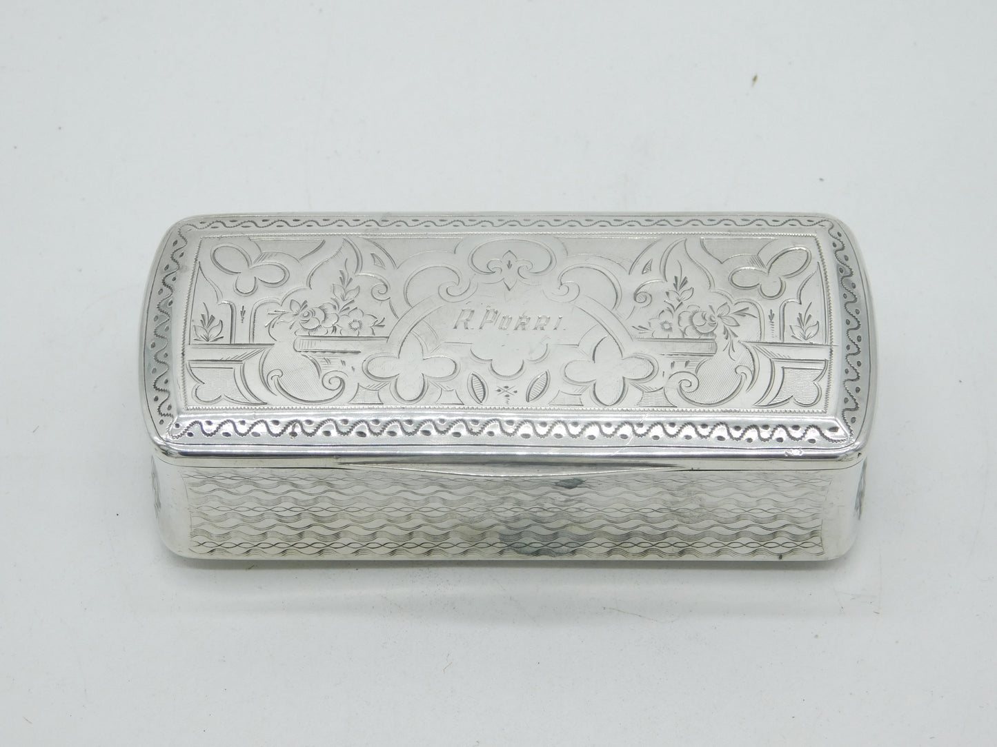 French Georgian Sterling Silver Floral Pattern Snuff Box c1820 Paris Cérès Marks