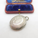 Victorian Sterling Silver Masonic Compass Locket Pendant Antique c1890