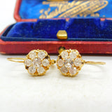 Daisy Set 1.6ct Diamond 18ct Gold Drop Pendant Earrings Antique Edwardian c1910