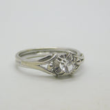 French 18ct White Gold & 0.2ct Diamond Solitaire Ring Antique c1920 Art Deco
