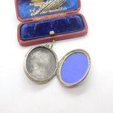 Victorian Sterling Silver Masonic Compass Locket Pendant Antique c1890