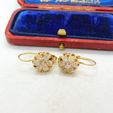 Daisy Set 1.6ct Diamond 18ct Gold Drop Pendant Earrings Antique Edwardian c1910