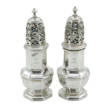 George I Pair of Sterling Silver Muffineer Sugar Casters Antique 1726 London