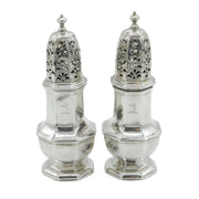 George I Pair of Sterling Silver Muffineer Sugar Casters Antique 1726 London