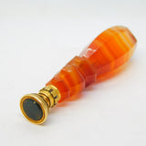 Victorian Boxed 18ct Gold, Banded Agate & Bloodstone Desk Seal Antique c1880