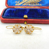 Daisy Set 1.6ct Diamond 18ct Gold Drop Pendant Earrings Antique Edwardian c1910