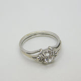 French 18ct White Gold & 0.2ct Diamond Solitaire Ring Antique c1920 Art Deco